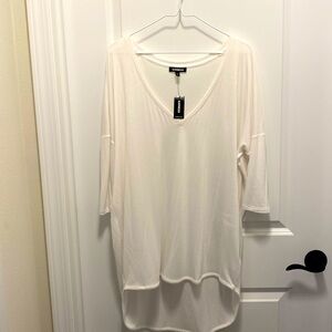 NWT express quarter sleeve white top